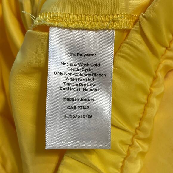 T by Talbots 1/4 Zip Anorak Windbreaker Jacket Womens Large Yellow Hood Pullover - Picture 8 of 10